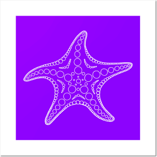 Starfish (white/purple) Posters and Art